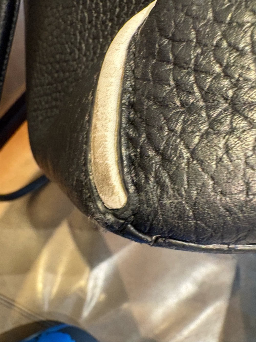 kate spade Black Pebbled Leather Shoulder Bag with White Trim - Picture 9 of 16